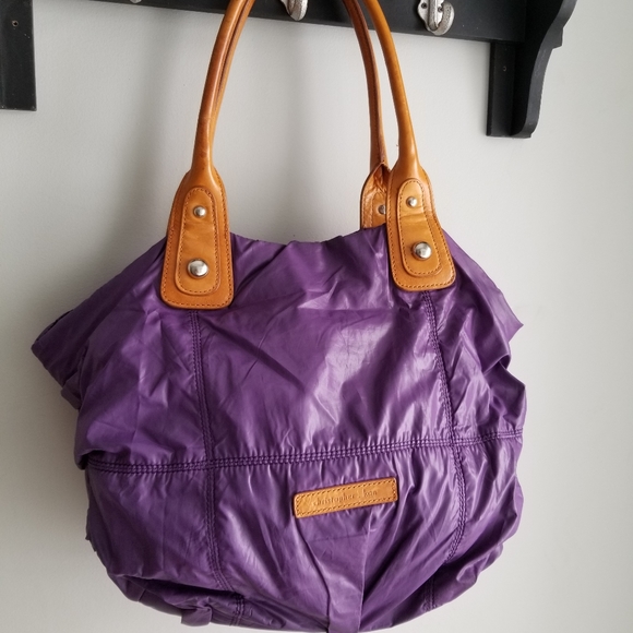 👜CHRISTOPHER KON PURPLE/TAN  HANDBAG - Picture 4 of 8